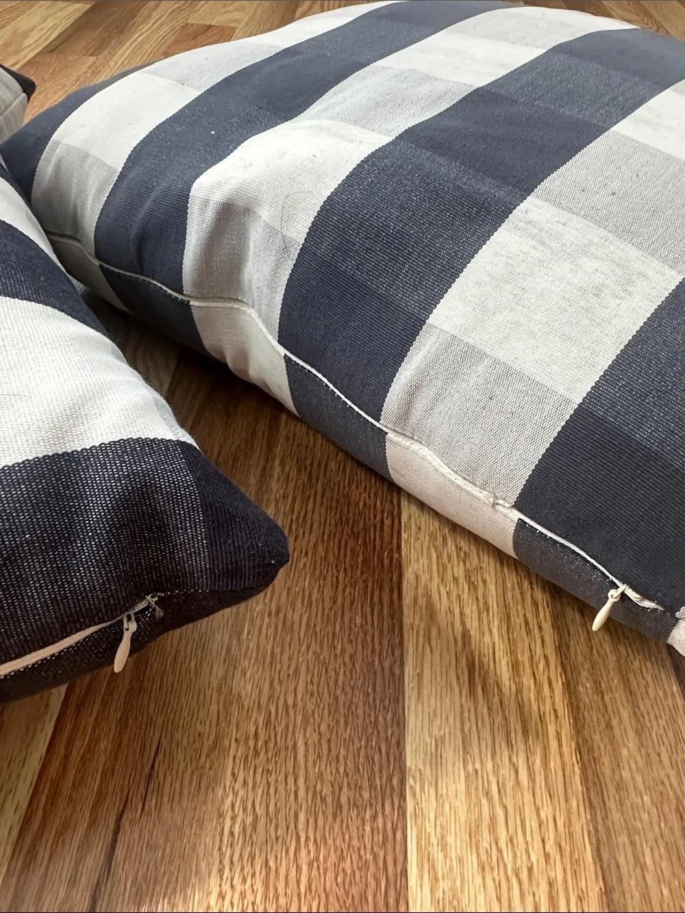 Black and White Buffalo Check Down Throw Pillows Pair 19”x19” 20”x20